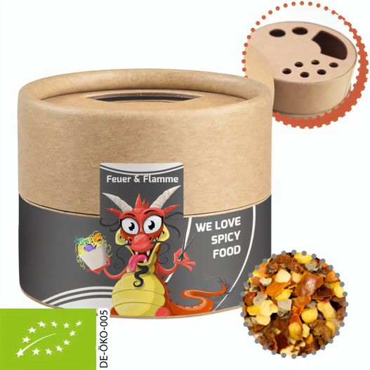 Produktabbildung Bio Gewürzmischung Feuer und Flamme, ca. 40g, Kraftpapierstreuer Mini Bio Gewürzmischung Feuer und Flamme, ca. 40g, Kraftpapierstreuer Mini (Bild 1)