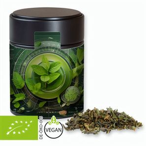 Bio Grüner Tee mit Minze, ca. 35g, Metalldose Midi schwarz