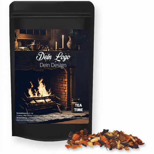 Kaminfeuer Tee, ca. 20g, Standbeutel Mini schwarz (Bild 1)