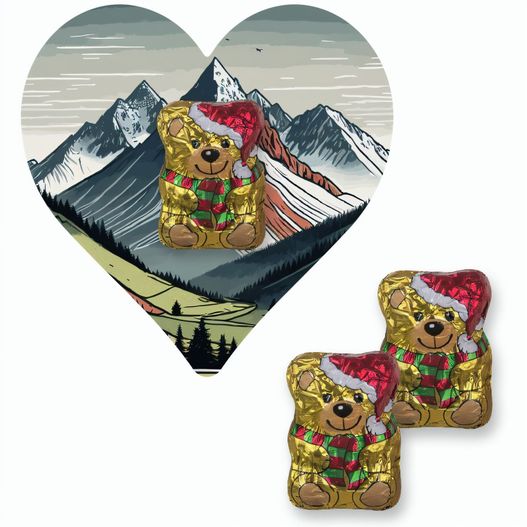 Produktabbildung Schoko-Weihnachtsbärchen, ca. 7g, Flyer Mini Herzform Schoko-Weihnachtsbärchen, ca. 7g, Flyer Mini Herzform (Bild 1)