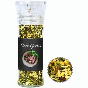 Gewürzmischung Steakgewürz, ca. 55g, transparente Gewürzmühle
