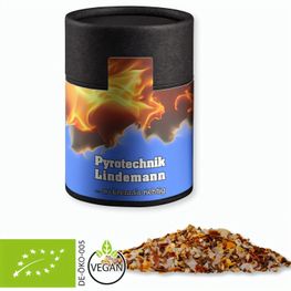 Produktabbildung Bio Gewürzmischung Feuer und Flamme, ca. 75g, Kraftpapierdose Midi schwarz Bio Gewürzmischung Feuer und Flamme, ca. 75g, Kraftpapierdose Midi schwarz