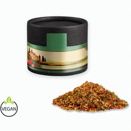 Gewürzmischung Mediterraner Veggie Mix, ca. 28g, Kraftpapierdose Mini schwarz