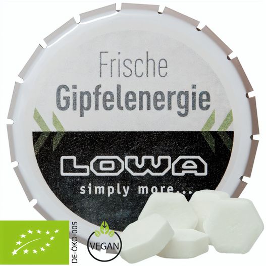 Produktabbildung Bio Traubenzucker Orange Drops, ca. 20g, Klick-Klack Dose weiß Bio Traubenzucker Orange Drops, ca. 20g, Klick-Klack Dose weiß (Bild 1)