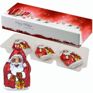 Mini Schoko-Weihnachtsmänner, ca. 20g, Faltschachtel