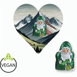 Mini Schoko-Weihnachtsmänner vegan, ca. 7g, Flyer Mini Herzform