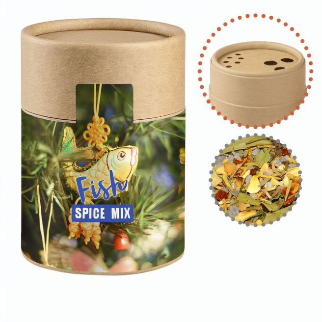 Weihnachts Gewürzmischung Fisch, ca. 60g, Kraftpapierstreuer Midi