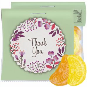 Zitrone und Orangen Bonbons, ca. 17g, Express Midi-Tüte mit Werbereiter