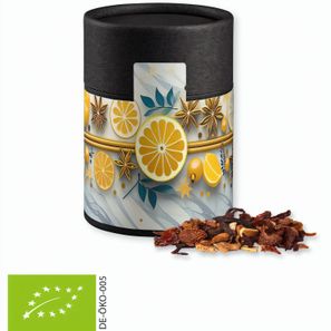 Bio Glühweingewürz fein, ca. 60g, Kraftpapierdose Midi schwarz