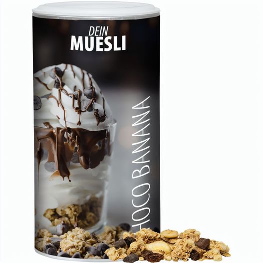 Produktabbildung Müsli Knusper Banane-Schoko, ca. 170g, Pappdose Medium Müsli Knusper Banane-Schoko, ca. 170g, Pappdose Medium (Bild 1)