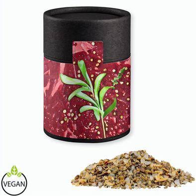 Gewürzmischung Kräuter-Steakgewürz, ca. 45g, Kraftpapierdose Midi schwarz