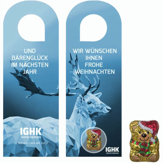 Schoko-Weihnachtsbärchen, ca. 7g, Türhänger (Bild 1)