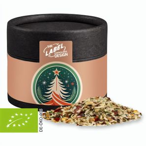 Bio Weihnachts Gewürzmischung Braten, ca. 30g, Kraftpapierdose Mini schwarz