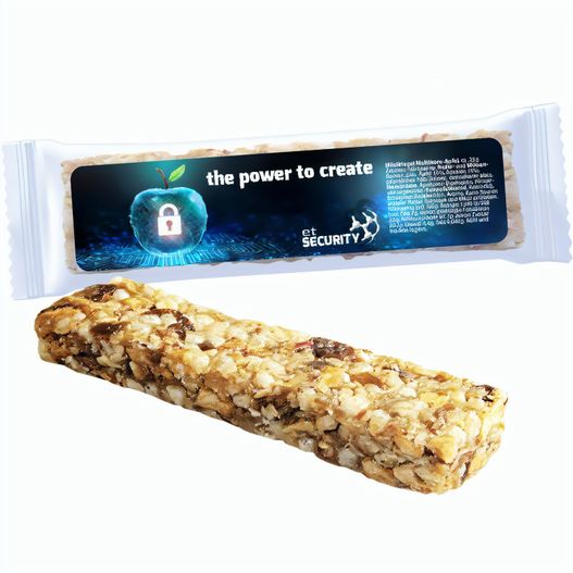 Müsliriegel Multikorn-Apfel, ca. 25g, Express Flowpack mit Etikett (Bild 1)