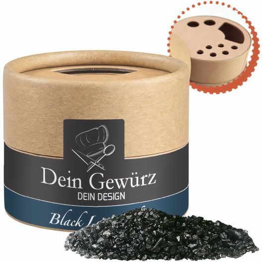 Gewürzmischung Black Lava Salz, ca. 75g, Kraftpapierstreuer Mini (Bild 1)