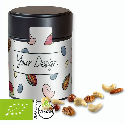 Bio NusskernMix, ca. 100g, Metalldose Midi schwarz (Bild 1)