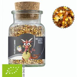 Bio Gewürzmischung Feuer und Flamme, ca. 75g, Korkenglas
