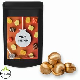 Goldnüsse Bonbons, ca. 80g, Standbeutel Midi schwarz