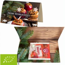 Bio Beuteltee Bratapfel, 2,25g, Werbekarte A6 gefaltet