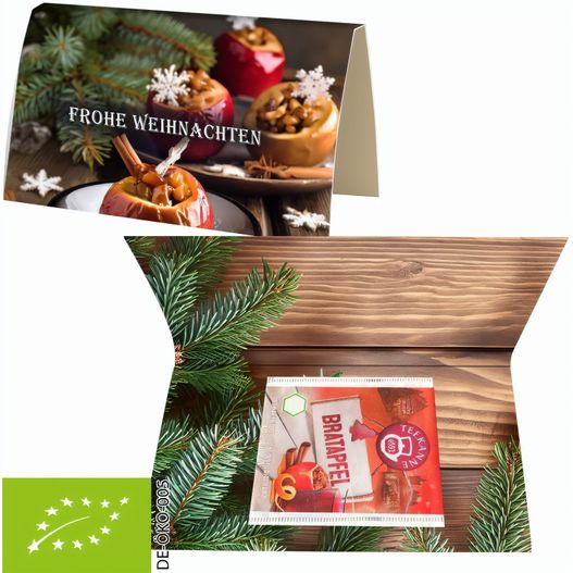 Bio Beuteltee Bratapfel, 2,25g, Werbekarte A6 gefaltet (Bild 1)