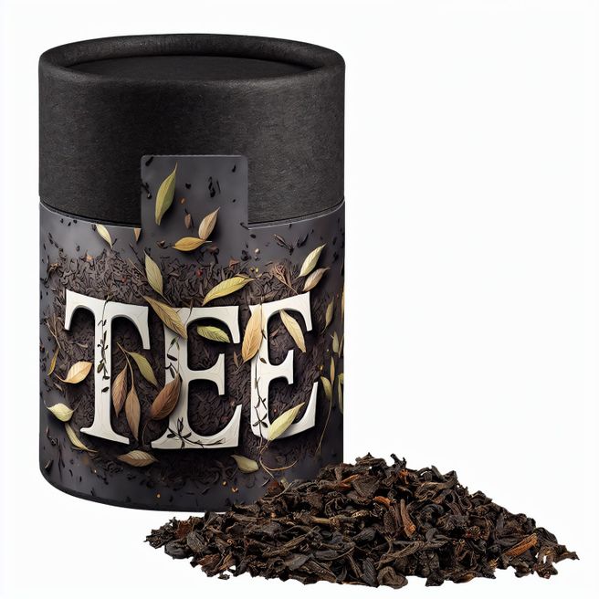 Produktabbildung Schwarztee, ca. 35g, Kraftpapierdose Midi schwarz Schwarztee, ca. 35g, Kraftpapierdose Midi schwarz