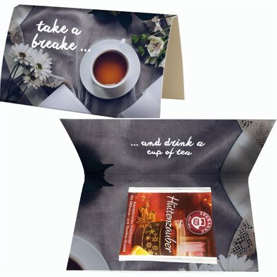 Beuteltee Hüttenzauber, ca. 2,5g, Werbekarte A6 gefaltet