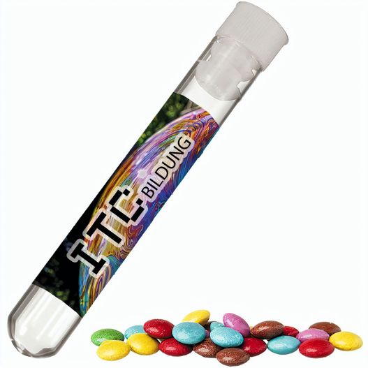Produktabbildung Bunte Schokolinsen, ca. 10g, Reagenzglas Bunte Schokolinsen, ca. 10g, Reagenzglas (Bild 1)
