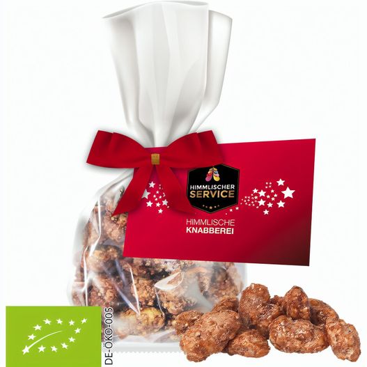 Produktabbildung Bio Feuergebrannte Mandeln, ca. 30g, Express Flachbeutel mit Schleife mit Werbekarte Bio Feuergebrannte Mandeln, ca. 30g, Express Flachbeutel mit Schleife mit Werbekarte (Bild 1)