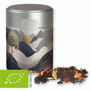 Bio Weihnachts Schwarztee, ca. 60g, Metalldose Midi silber