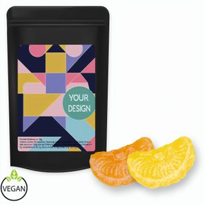 Zitrone und Orangen Bonbons, ca. 80g, Standbeutel Midi schwarz