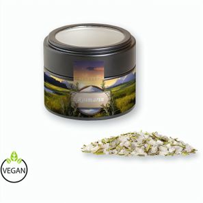 Gewürzmischung Rosmarin-Salz, ca. 75g, Metalldose Mini mit Sichtfenster schwarz