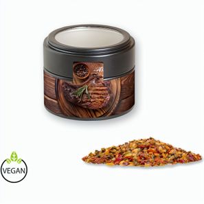 Gewürzmischung Steak Pfeffer, ca. 60g, Metalldose Mini mit Sichtfenster schwarz