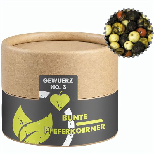Gewürzmischung bunte Pfefferkörner, ca. 38g, Kraftpapierdose Mini (Bild 1)