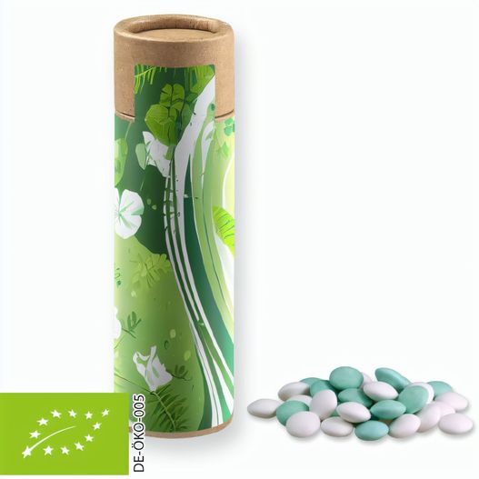 Bio Mint Schokolinsen, ca. 30g, Kraftpapierrolle (Bild 1)