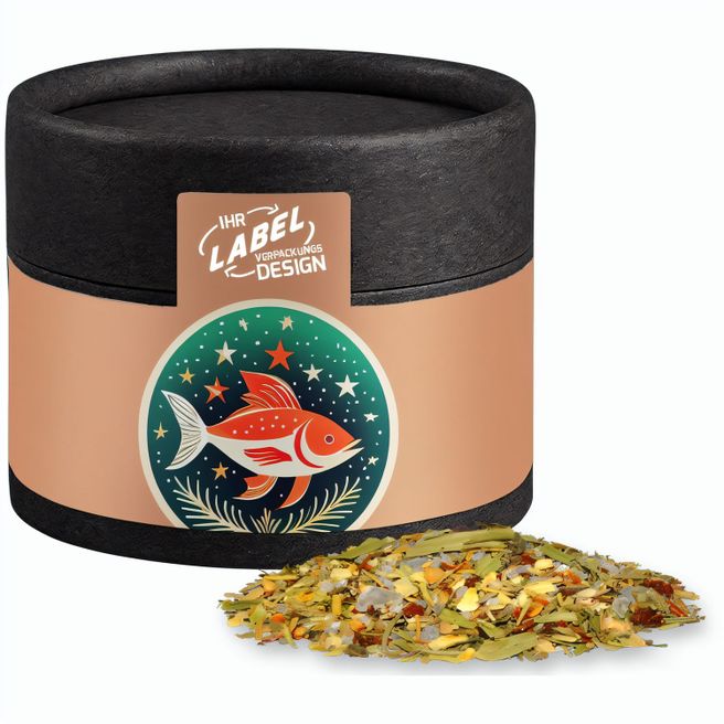 Weihnachts Gewürzmischung Fisch, ca. 30g, Kraftpapierdose Mini schwarz