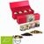 Verschiedene Teesorten, Bio und nicht-Bio, ca. 60-140g, Geschenk-Set Premium rot mit Magnetverschluss und 4 Kraftpapierdosen Mini (Bild 1)