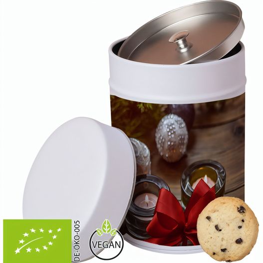 Produktabbildung Bio Cookie Schoko-Orange, ca. 100g, Metalldose Maxi Bio Cookie Schoko-Orange, ca. 100g, Metalldose Maxi (Bild 1)