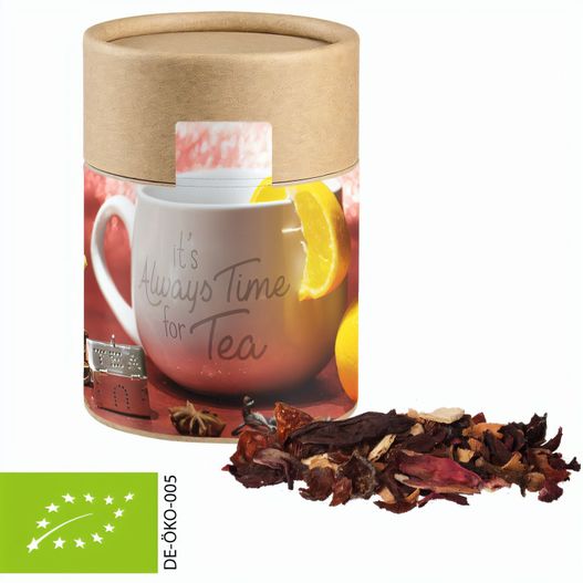 Bio Weihnachts Früchtetee, ca. 60g, Kraftpapierdose Midi (Bild 1)