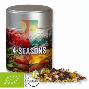 Bio Kräutertee Vierjahreszeiten, ca. 30g, Metalldose Midi silber