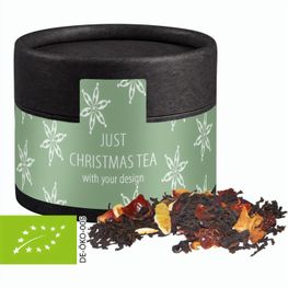 Bio Weihnachts Schwarztee, ca. 25g, Kraftpapierdose Mini schwarz