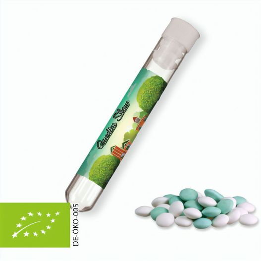 Produktabbildung Bio Mint Schokolinsen, ca. 10g, Reagenzglas Bio Mint Schokolinsen, ca. 10g, Reagenzglas (Bild 1)