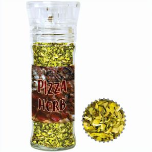 Gewürzmischung Pizza-Kräuter, ca. 15g, transparente Gewürzmühle