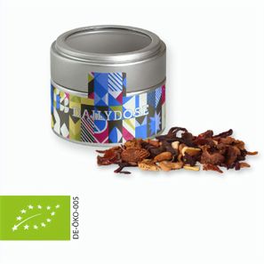 Bio Glühweingewürz fein, ca. 30g, Metalldose Mini mit Sichtfenster silber
