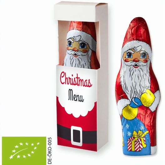 Bio Schoko Weihnachtsmann, ca. 75g, Faltschachtel mit Sichtfenster (Bild 1)