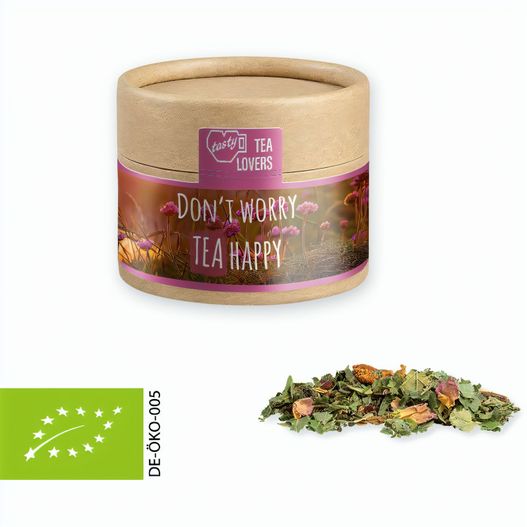 Bio Kräutertee Glücksgefühle, ca. 17g, Kraftpapierdose Mini (Bild 1)