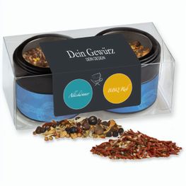 Verschiedene Weihnachts Gewürzmischungen, ca. 60-110g, Metalldose Mini mit Sichtfenster im 2er Set