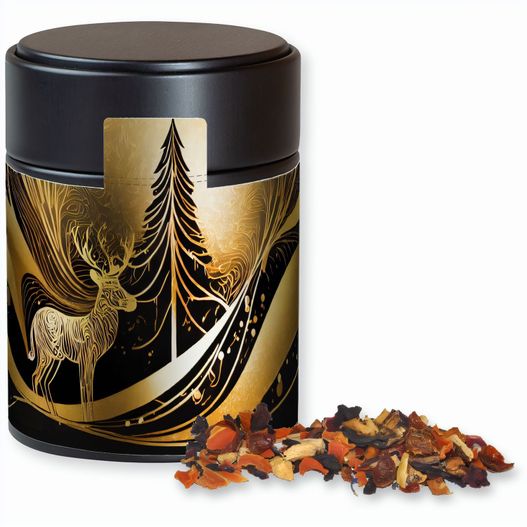 Kaminfeuer Tee, ca. 60g, Metalldose Midi schwarz (Bild 1)