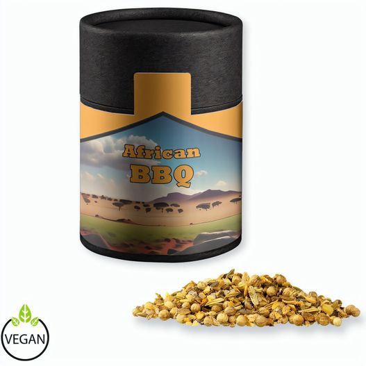 Produktabbildung Gewürzmischung African BBQ, ca. 75g, Kraftpapierdose Midi schwarz Gewürzmischung African BBQ, ca. 75g, Kraftpapierdose Midi schwarz (Bild 1)