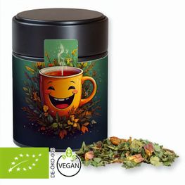 Bio Kräutertee Glücksgefühle, ca. 50g, Metalldose Midi schwarz