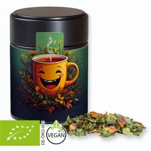Bio Kräutertee Glücksgefühle, ca. 50g, Metalldose Midi schwarz